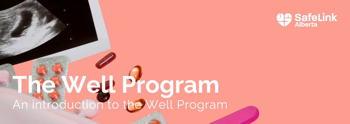 Images of an ultrasound and different types on pills on a peach background. Text reads "The Well Program: An introduction to the Well Program."